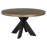 Eettafel Bloomville 140Ø (Black/gold) van Richmond Interiors – Luxe comfort op maat van PureWonen. Vraag naar de beste prijs.