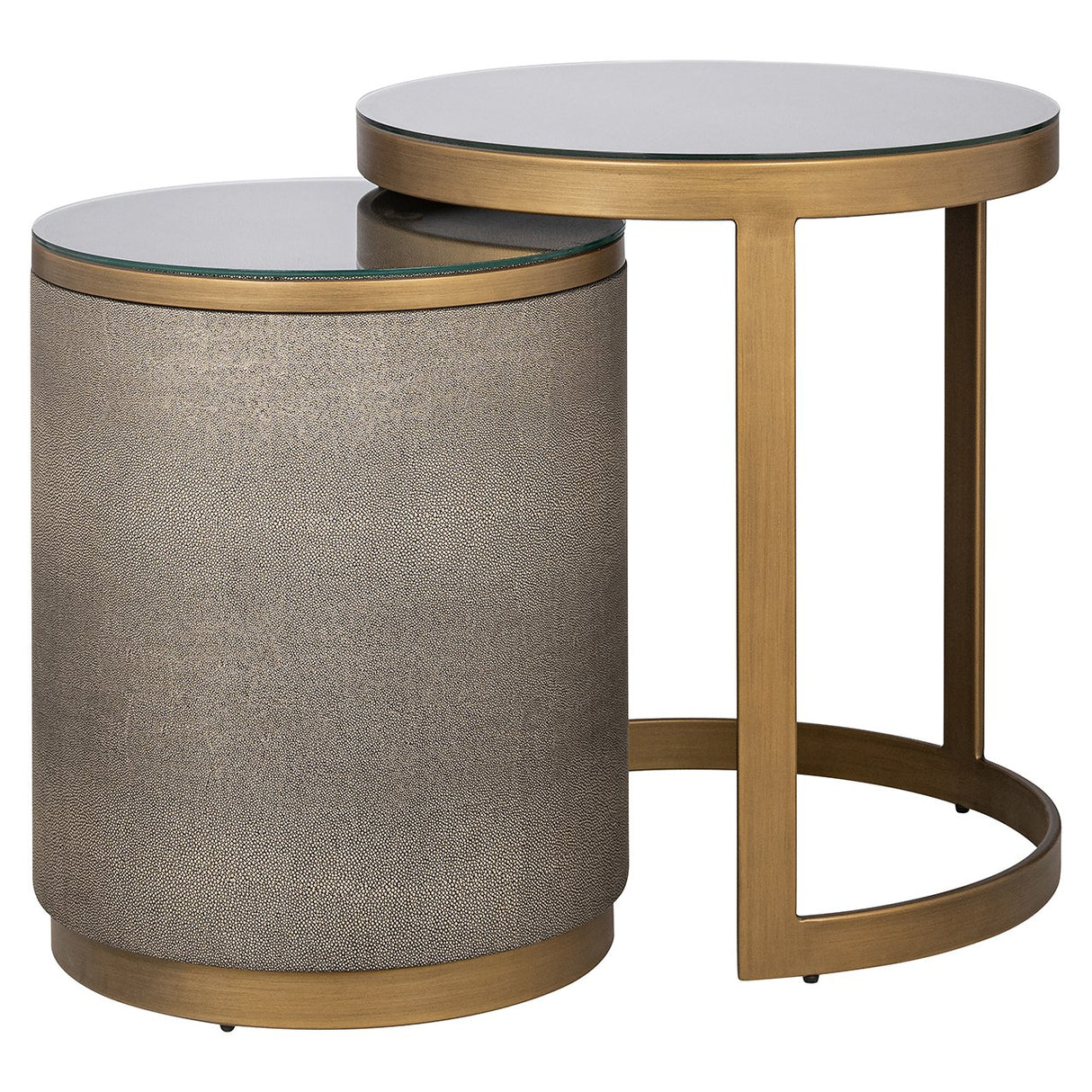 Bijzettafel Bloomville met glas set van 2 (Gold) van Richmond Interiors – Luxe comfort op maat van PureWonen. Vraag naar de beste prijs.