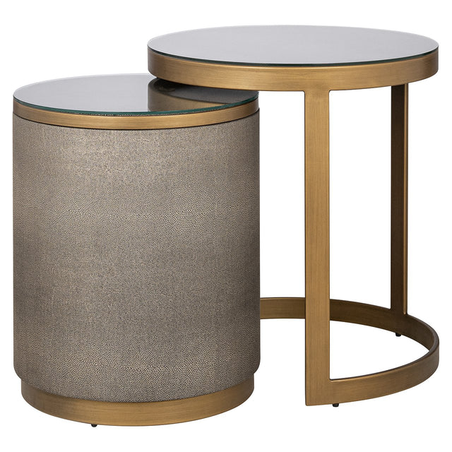 Bijzettafel Bloomville met glas set van 2 (Gold) van Richmond Interiors – Luxe comfort op maat van PureWonen. Vraag naar de beste prijs.