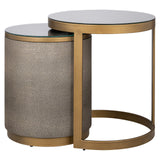 Bijzettafel Bloomville met glas set van 2 (Gold) van Richmond Interiors – Luxe comfort op maat van PureWonen. Vraag naar de beste prijs.