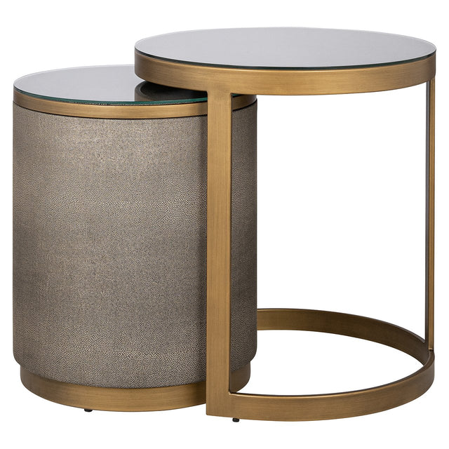 Bijzettafel Bloomville met glas set van 2 (Gold) van Richmond Interiors – Luxe comfort op maat van PureWonen. Vraag naar de beste prijs.