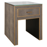 Nachtkastje Bloomville brass shagreen incl. glass top
