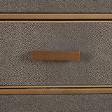 Nachtkastje Bloomville brass shagreen incl. glass top