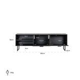 TV-dressoir Blax 2-kleppen 1-plank (Black) van Richmond Interiors – Luxe comfort op maat van PureWonen. Vraag naar de beste prijs.