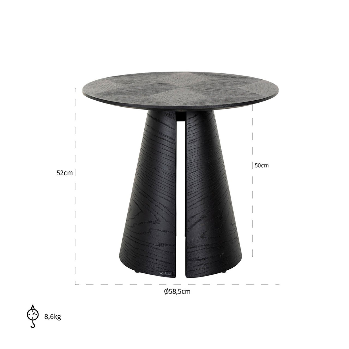 Bijzettafel Blax 585Ø (Black) van Richmond Interiors – Luxe comfort op maat van PureWonen. Vraag naar de beste prijs.