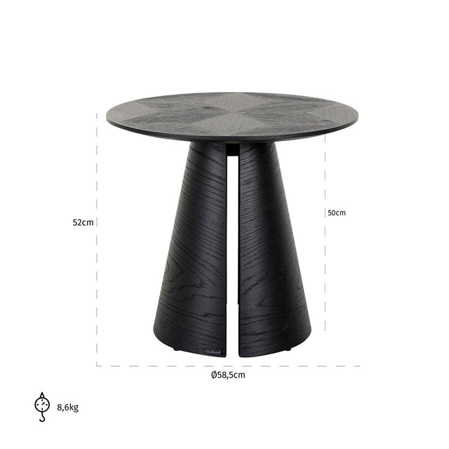 Bijzettafel Blax 585Ø (Black) van Richmond Interiors – Luxe comfort op maat van PureWonen. Vraag naar de beste prijs.