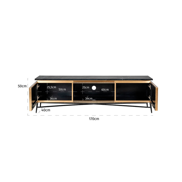 TV-dressoir Ironville 2-deuren (Gold) van Richmond Interiors – Luxe comfort op maat van PureWonen. Vraag naar de beste prijs.