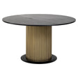 Eettafel Ironville 140Ø (Black/gold) van Richmond Interiors – Luxe comfort op maat van PureWonen. Vraag naar de beste prijs.