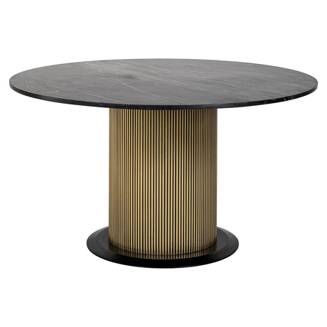 Eettafel Ironville 140Ø (Black/gold) van Richmond Interiors – Luxe comfort op maat van PureWonen. Vraag naar de beste prijs.