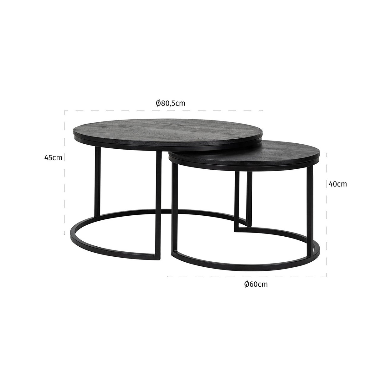 Salontafel Catana set van 2  (Black) van Richmond Interiors – Luxe comfort op maat van PureWonen. Vraag naar de beste prijs.