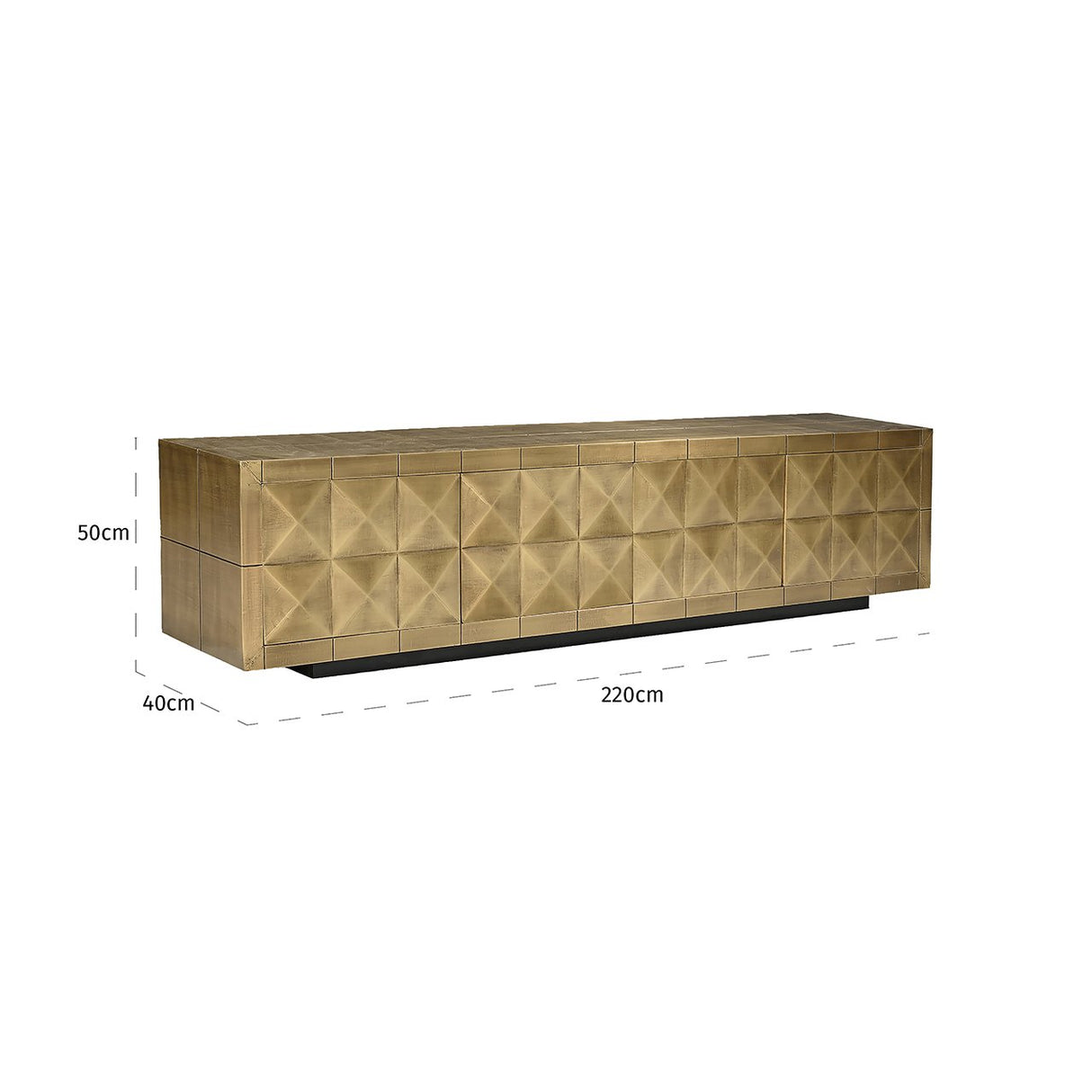 TV-dressoir Collada 4-doors (Brushed Gold) van Richmond Interiors – Luxe comfort op maat van PureWonen. Vraag naar de beste prijs.