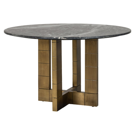 Eettafel Collada 130Ø (Black/gold) van Richmond Interiors – Luxe comfort op maat van PureWonen. Vraag naar de beste prijs.