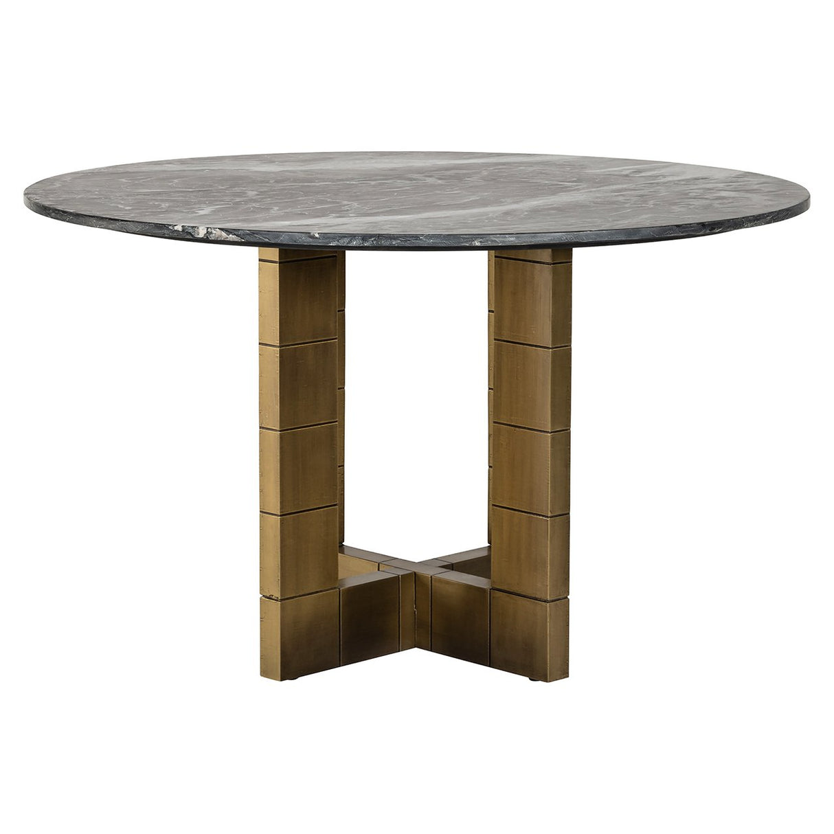 Eettafel Collada 130Ø (Black/gold) van Richmond Interiors – Luxe comfort op maat van PureWonen. Vraag naar de beste prijs.