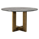 Eettafel Collada 130Ø (Black/gold) van Richmond Interiors – Luxe comfort op maat van PureWonen. Vraag naar de beste prijs.
