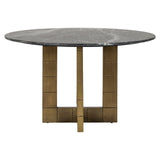 Eettafel Collada 130Ø (Black/gold) van Richmond Interiors – Luxe comfort op maat van PureWonen. Vraag naar de beste prijs.