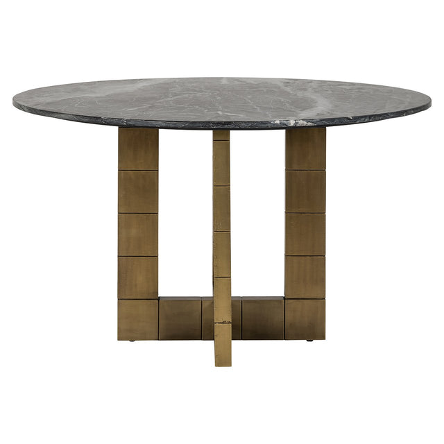 Eettafel Collada 130Ø (Black/gold) van Richmond Interiors – Luxe comfort op maat van PureWonen. Vraag naar de beste prijs.