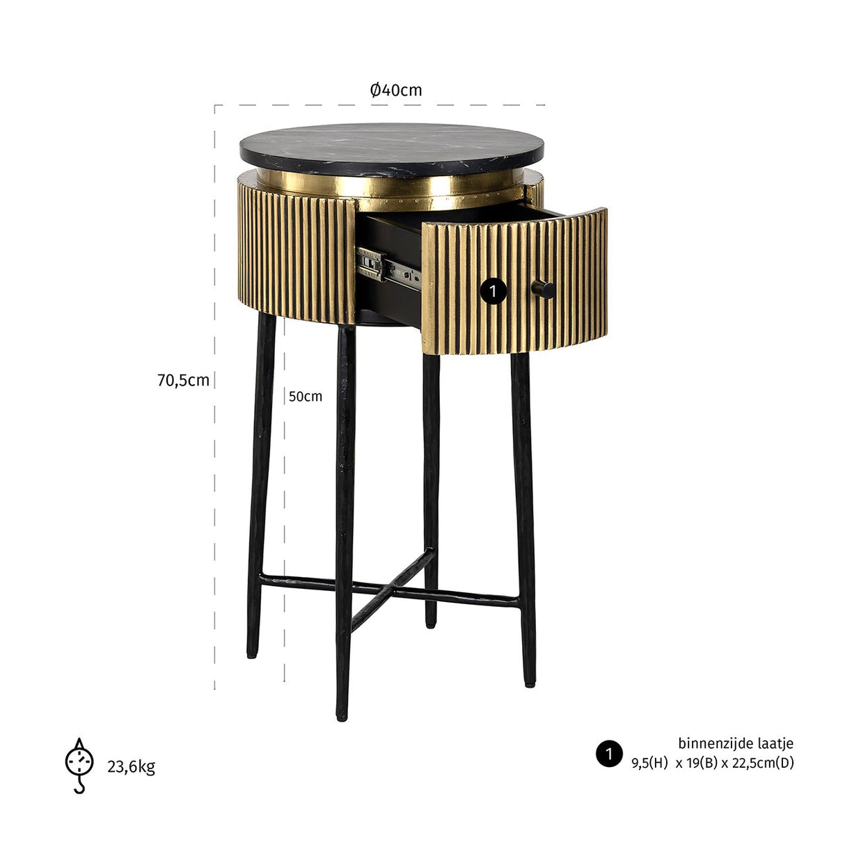 Bijzettafel Ironville (Gold) van Richmond Interiors – Luxe comfort op maat van PureWonen. Vraag naar de beste prijs.