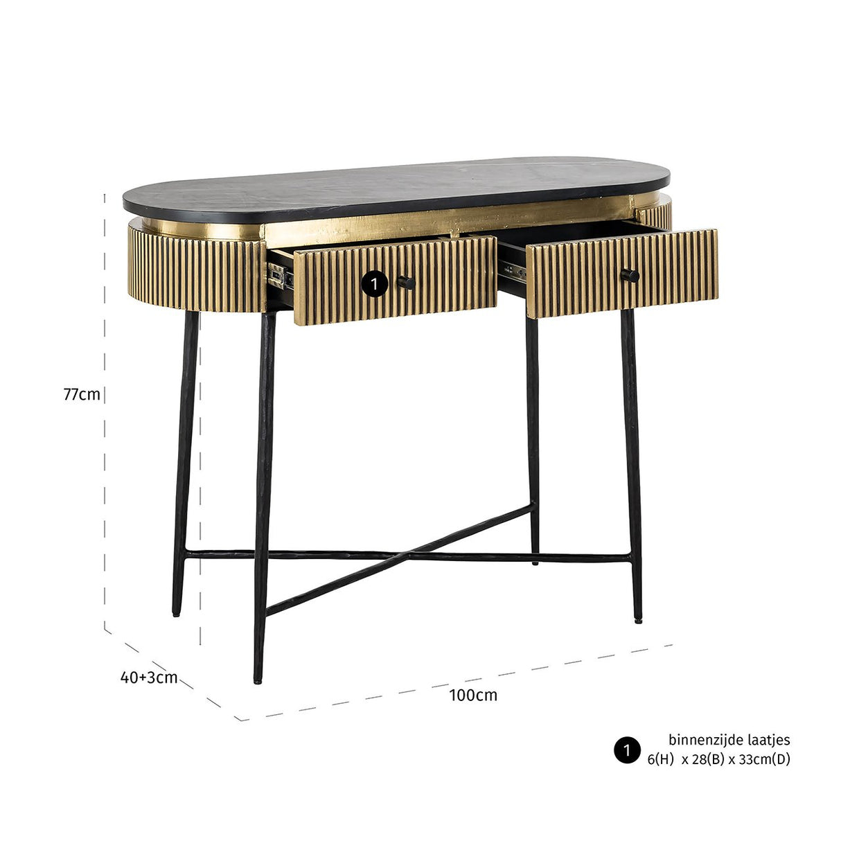 Wandtafel Ironville (Gold) van Richmond Interiors – Luxe comfort op maat van PureWonen. Vraag naar de beste prijs.