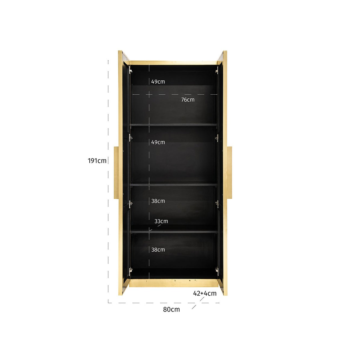 Wandkast Ironville (Gold) van Richmond Interiors – Luxe comfort op maat van PureWonen. Vraag naar de beste prijs.