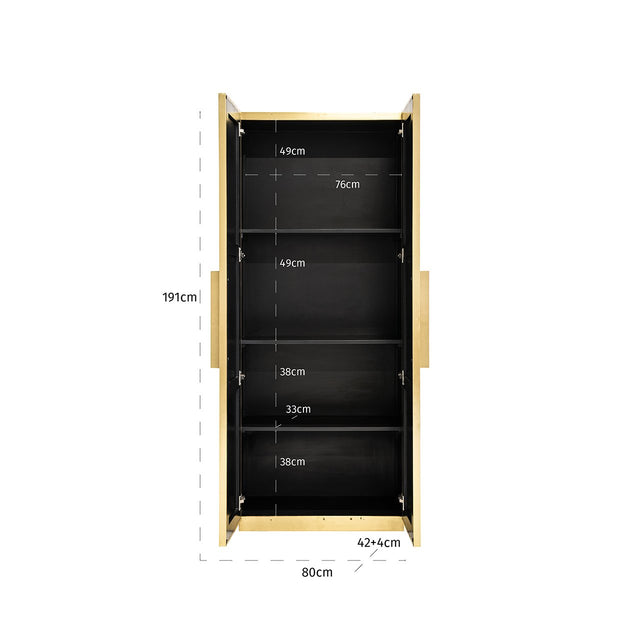 Wandkast Ironville (Gold) van Richmond Interiors – Luxe comfort op maat van PureWonen. Vraag naar de beste prijs.