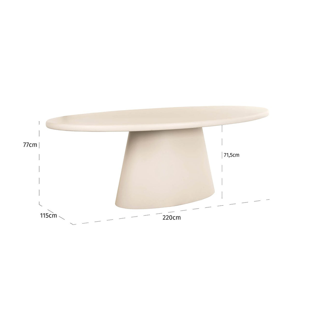 Eettafel Clayton 220 (Beige) van Richmond Interiors – Luxe comfort op maat van PureWonen. Vraag naar de beste prijs.