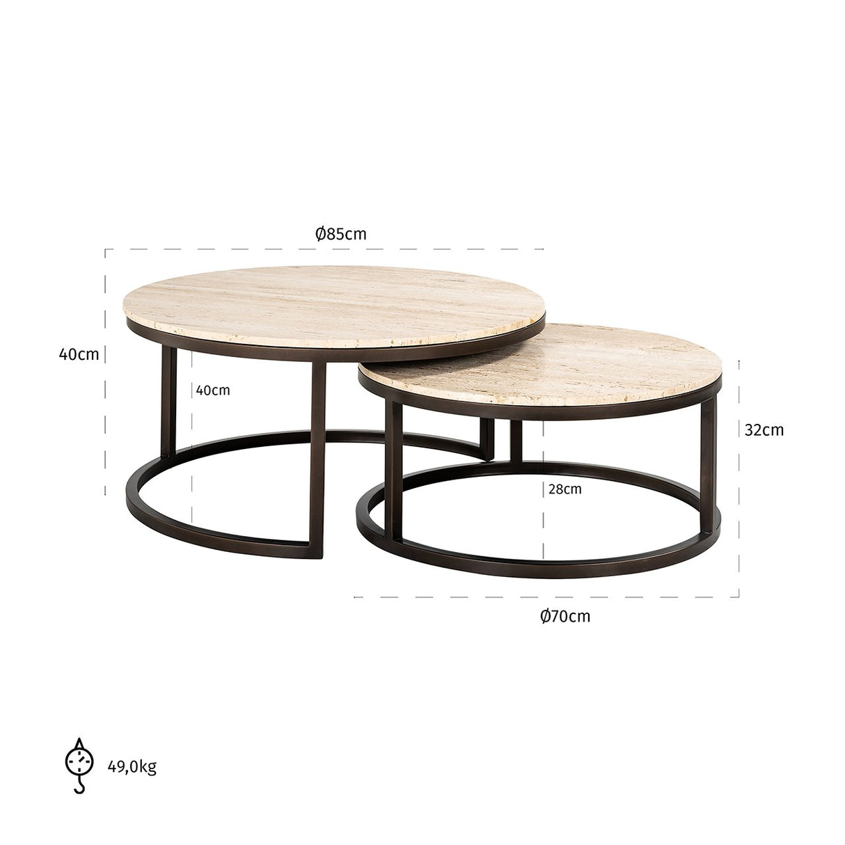 Salontafel Avalon set van 2 (Bronze) van Richmond Interiors – Luxe comfort op maat van PureWonen. Vraag naar de beste prijs.
