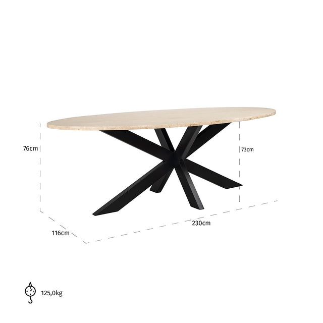 Eettafel Avalon ovaal 230 (Bronze) van Richmond Interiors – Luxe comfort op maat van PureWonen. Vraag naar de beste prijs.