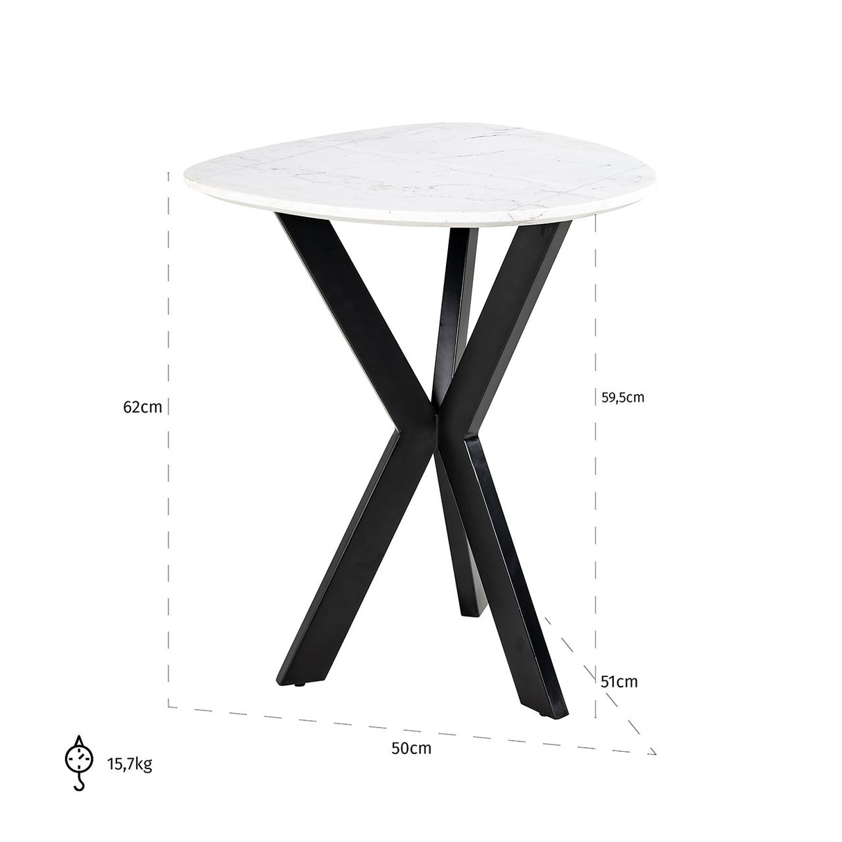 Bijzettafel Trocadero wit (Black/white) van Richmond Interiors – Luxe comfort op maat van PureWonen. Vraag naar de beste prijs.