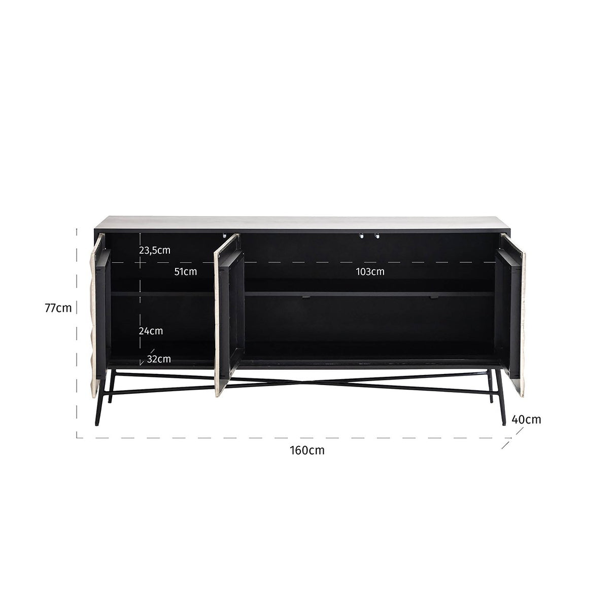 Dressoir Tetro Gold van Richmond Interiors – Luxe comfort op maat van PureWonen. Vraag naar de beste prijs.