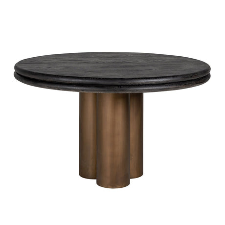 Eettafel Macaron 130Ø (Black rustic) van Richmond Interiors – Luxe comfort op maat van PureWonen. Vraag naar de beste prijs.