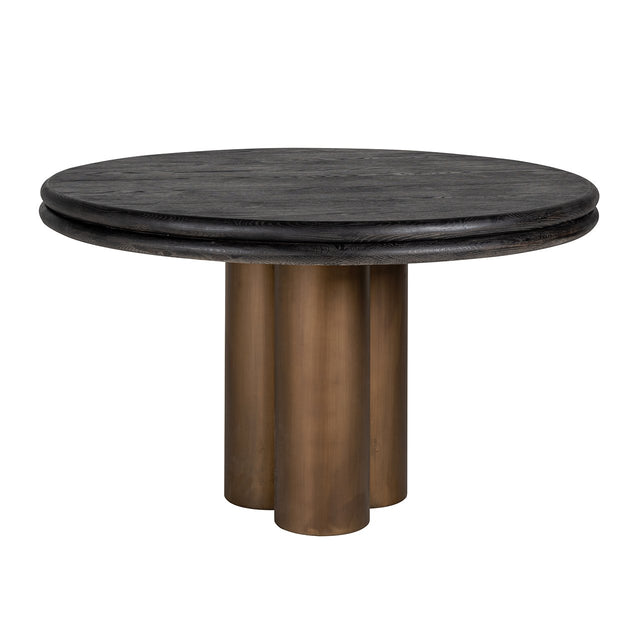 Eettafel Macaron 130Ø (Black rustic) van Richmond Interiors – Luxe comfort op maat van PureWonen. Vraag naar de beste prijs.