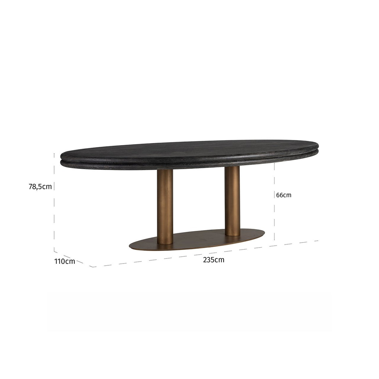 Eettafel Macaron ovaal 235 (Black rustic) van Richmond Interiors – Luxe comfort op maat van PureWonen. Vraag naar de beste prijs.