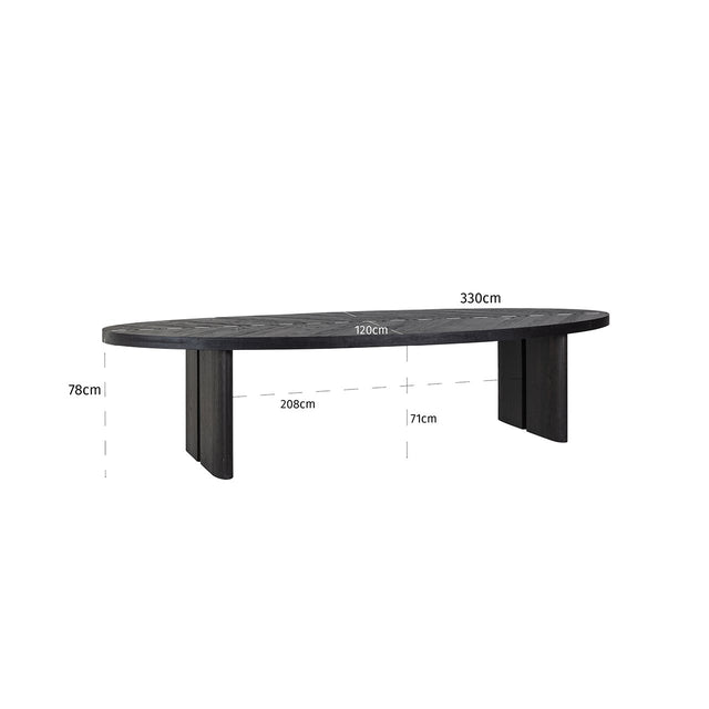 Eettafel Lilly 330 ovaal (Dark coffee) van Richmond Interiors – Luxe comfort op maat van PureWonen. Vraag naar de beste prijs.