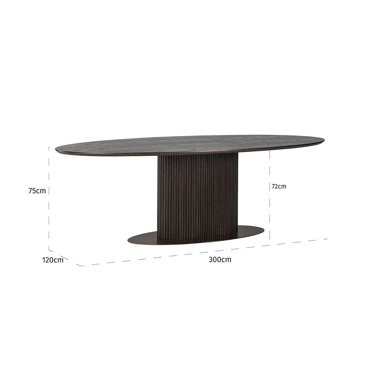 Eettafel Luxor ovaal 300 (Brown) van Richmond Interiors – Luxe comfort op maat van PureWonen. Vraag naar de beste prijs.