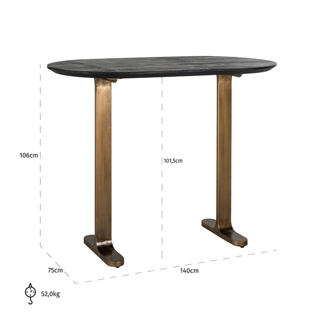 Bartafel Revelin ovaal (Black/gold) van Richmond Interiors – Luxe comfort op maat van PureWonen. Vraag naar de beste prijs.