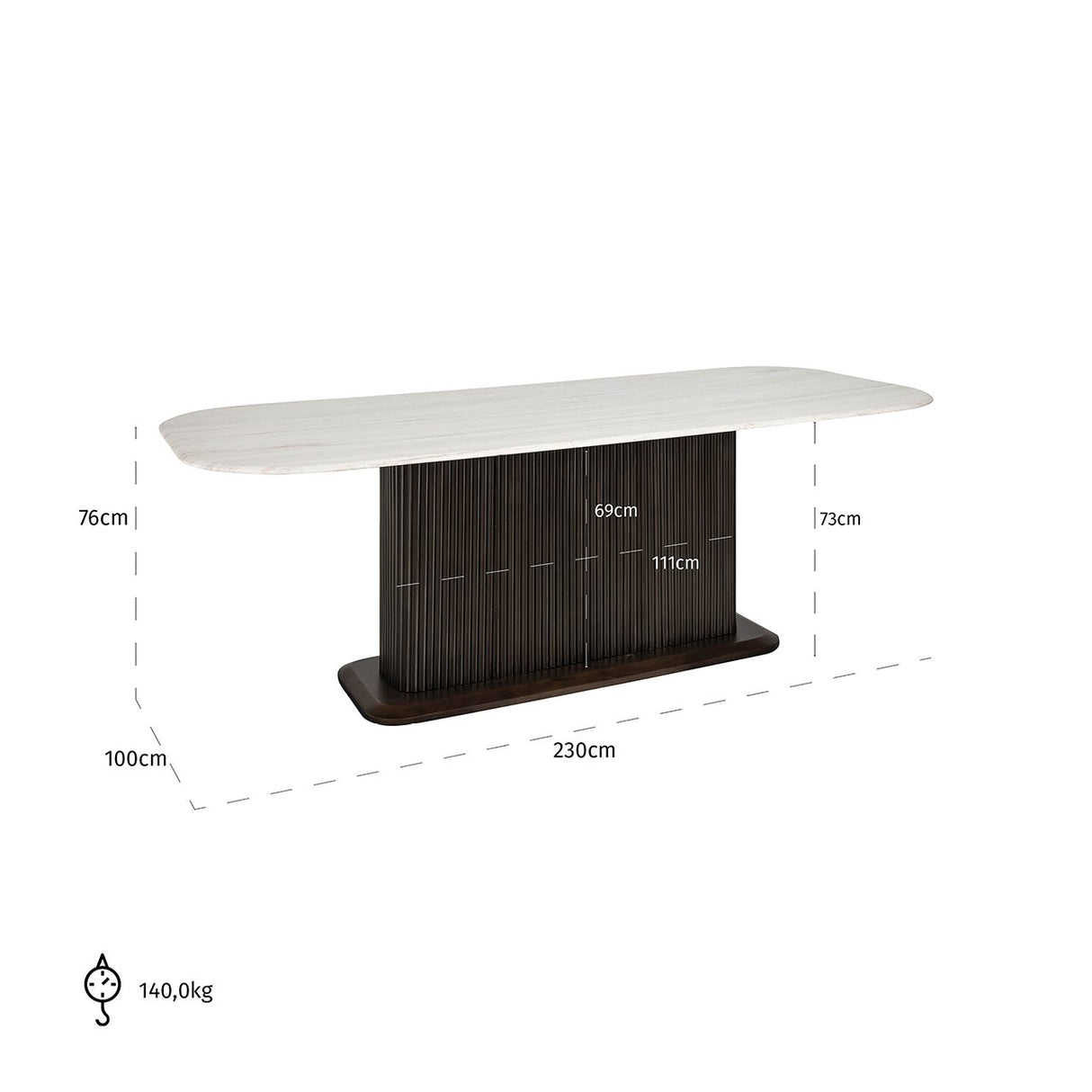 Eettafel Mayfield 230 (Brown) van Richmond Interiors – Luxe comfort op maat van PureWonen. Vraag naar de beste prijs.
