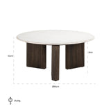 Salontafel Mayfield 90Ø (White) van Richmond Interiors – Luxe comfort op maat van PureWonen. Vraag naar de beste prijs.