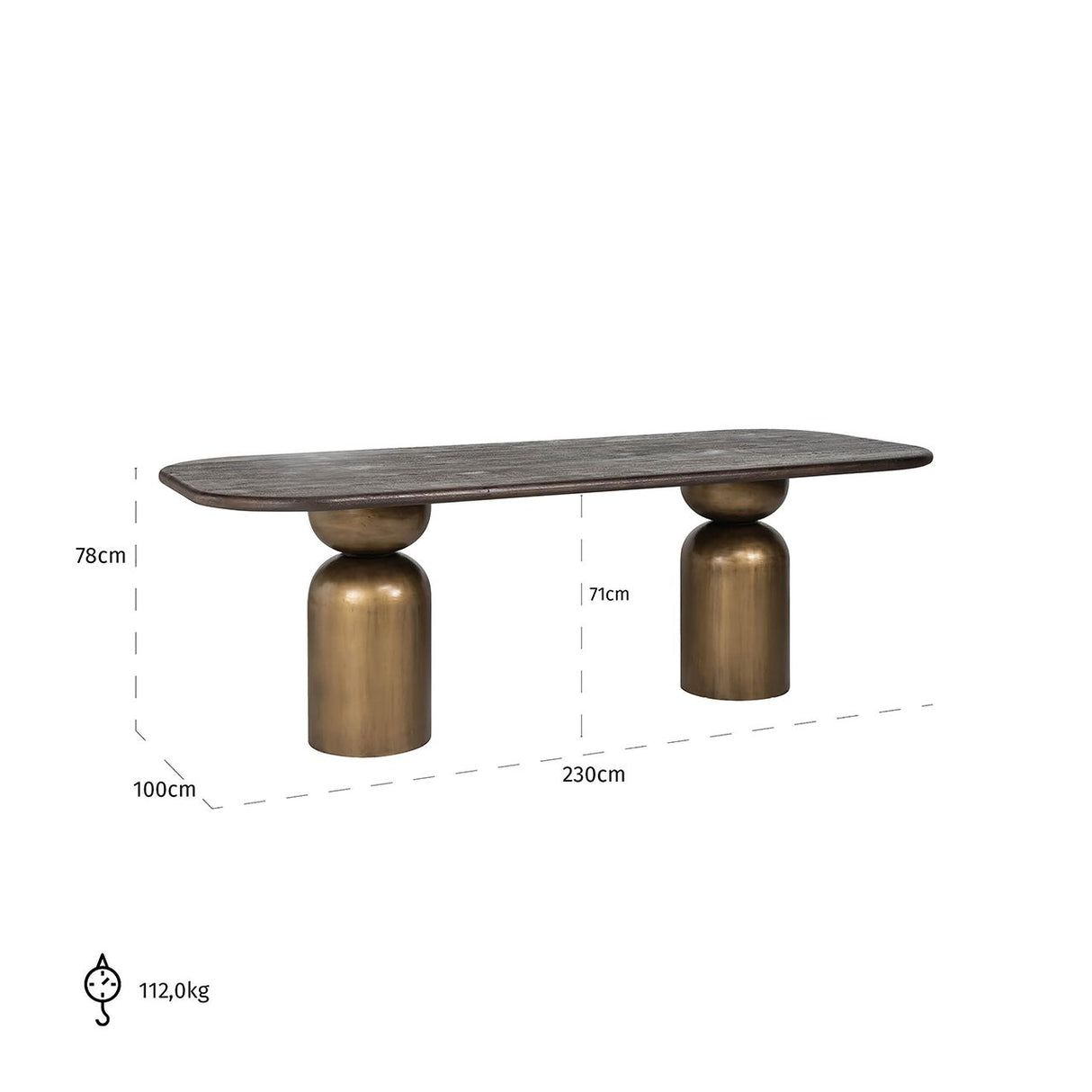 Eettafel Cavo 230 (Brown) van Richmond Interiors – Luxe comfort op maat van PureWonen. Vraag naar de beste prijs.
