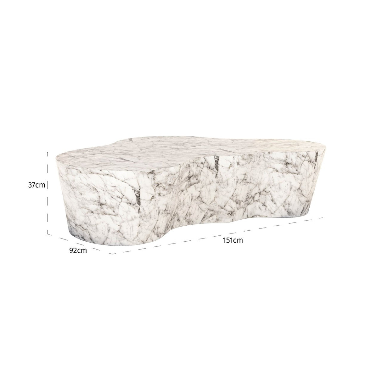 Salontafel Rockyard faux wit marmer indoor/outdoor (White) van Richmond Interiors – Luxe comfort op maat van PureWonen. Vraag naar de beste prijs.
