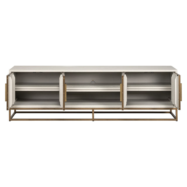 TV-meubel Whitebone brass 4-deuren 200 (Verona Grey) van Richmond Interiors – Luxe comfort op maat van PureWonen. Vraag naar de beste prijs.