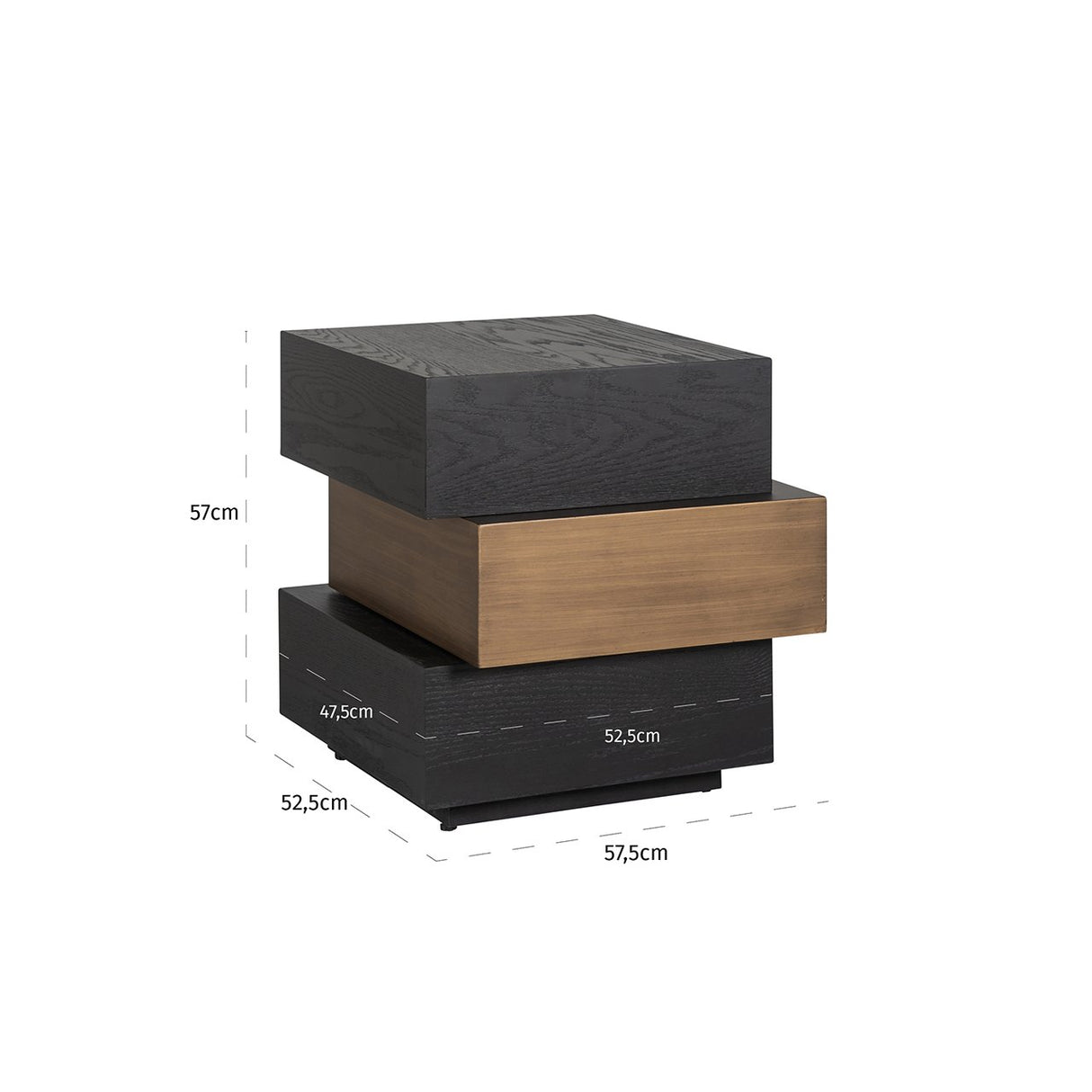 Bijzettafel Cambon 3-laags (Dark coffee) van Richmond Interiors – Luxe comfort op maat van PureWonen. Vraag naar de beste prijs.