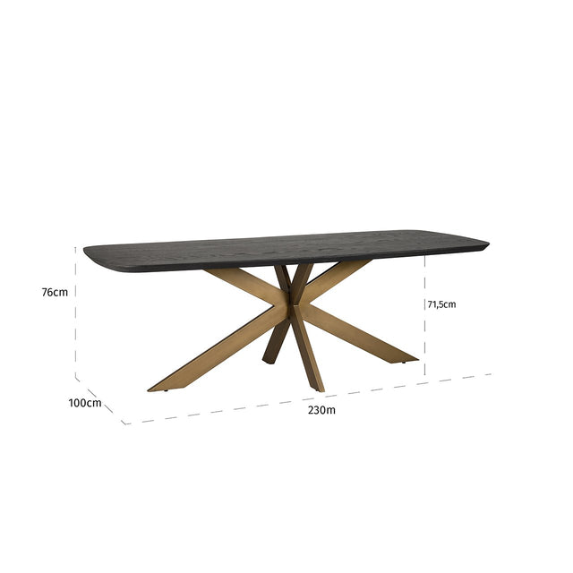 Eettafel Cambon 230 deens ovaal (Dark coffee) van Richmond Interiors – Luxe comfort op maat van PureWonen. Vraag naar de beste prijs.