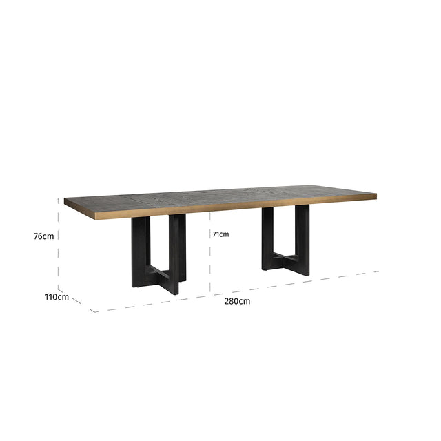 Eettafel Cambon 280 (Dark coffee) van Richmond Interiors – Luxe comfort op maat van PureWonen. Vraag naar de beste prijs.