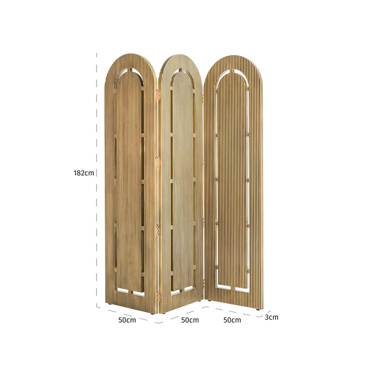 Kamerscherm Macallen brass finish painted (Brushed Gold) van Richmond Interiors – Luxe comfort op maat van PureWonen. Vraag naar de beste prijs.