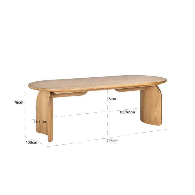 Eettafel Fairmont natural 235 (Natural) van Richmond Interiors – Luxe comfort op maat van PureWonen. Vraag naar de beste prijs.