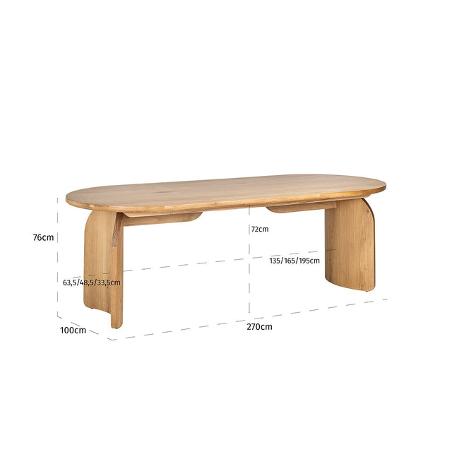 Eettafel Fairmont natural 270 (Natural) van Richmond Interiors – Luxe comfort op maat van PureWonen. Vraag naar de beste prijs.