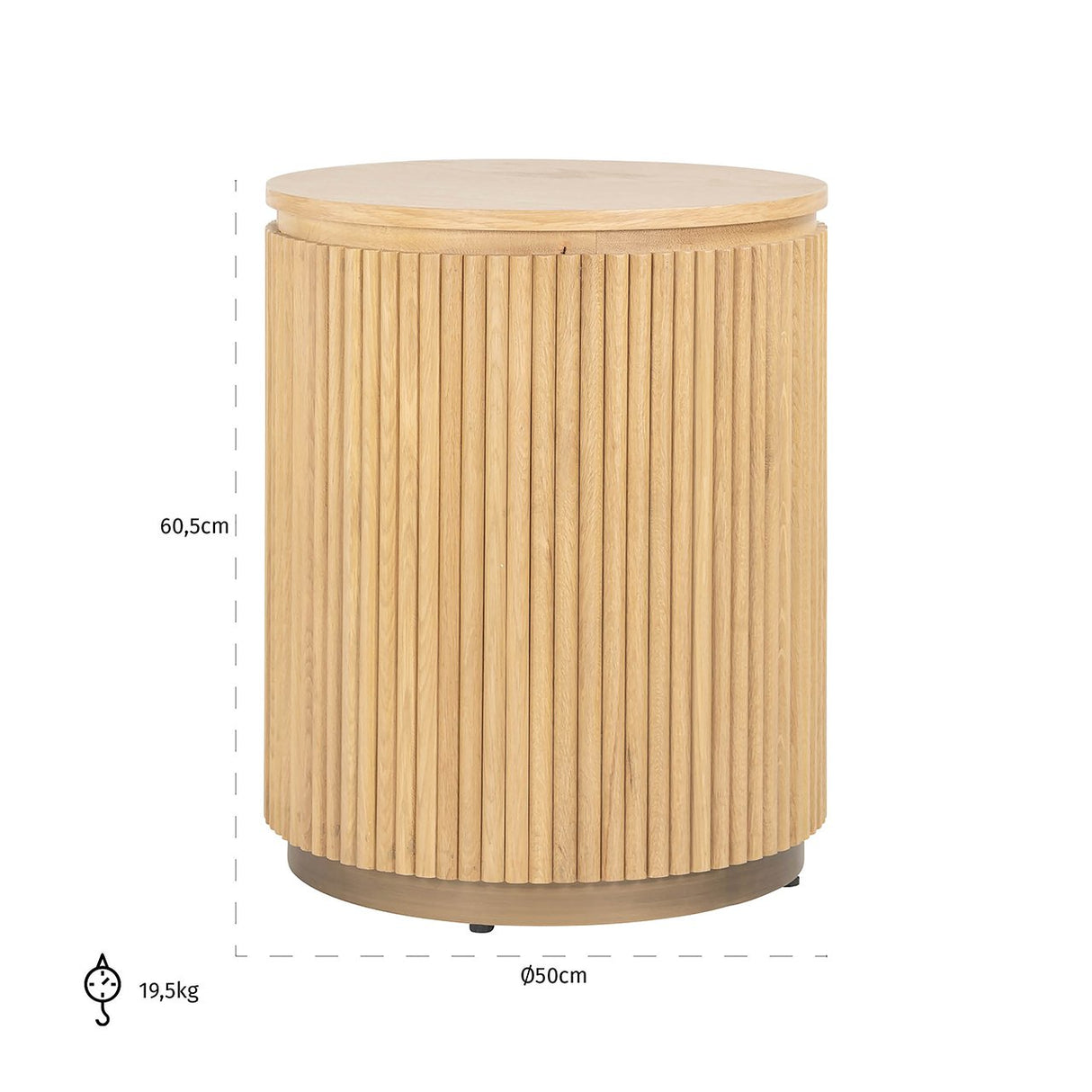 Bijzettafel Belfort 50Ø (Natural oak) van Richmond Interiors – Luxe comfort op maat van PureWonen. Vraag naar de beste prijs.
