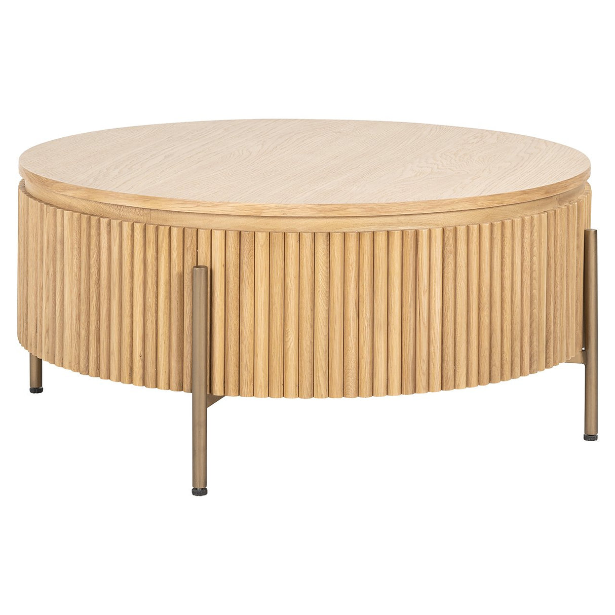 Salontafel Belfort 85Ø (Natural oak) van Richmond Interiors – Luxe comfort op maat van PureWonen. Vraag naar de beste prijs.