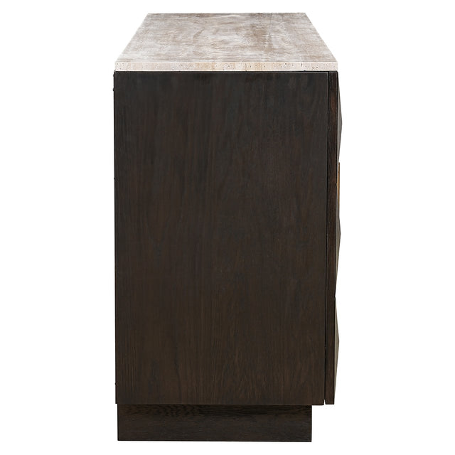 Dressoir Claremont 4-deurs (Brown) van Richmond Interiors – Luxe comfort op maat van PureWonen. Vraag naar de beste prijs.
