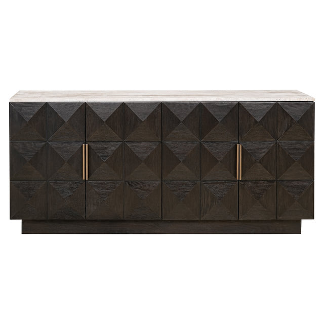 Dressoir Claremont 4-deurs (Brown) van Richmond Interiors – Luxe comfort op maat van PureWonen. Vraag naar de beste prijs.